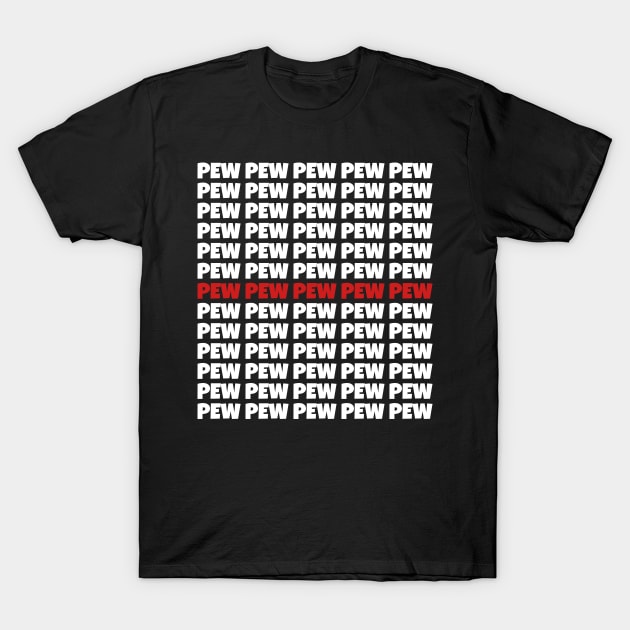 Pew Pew Funny Sci-Fi Inspired Gift T-Shirt by aneisha